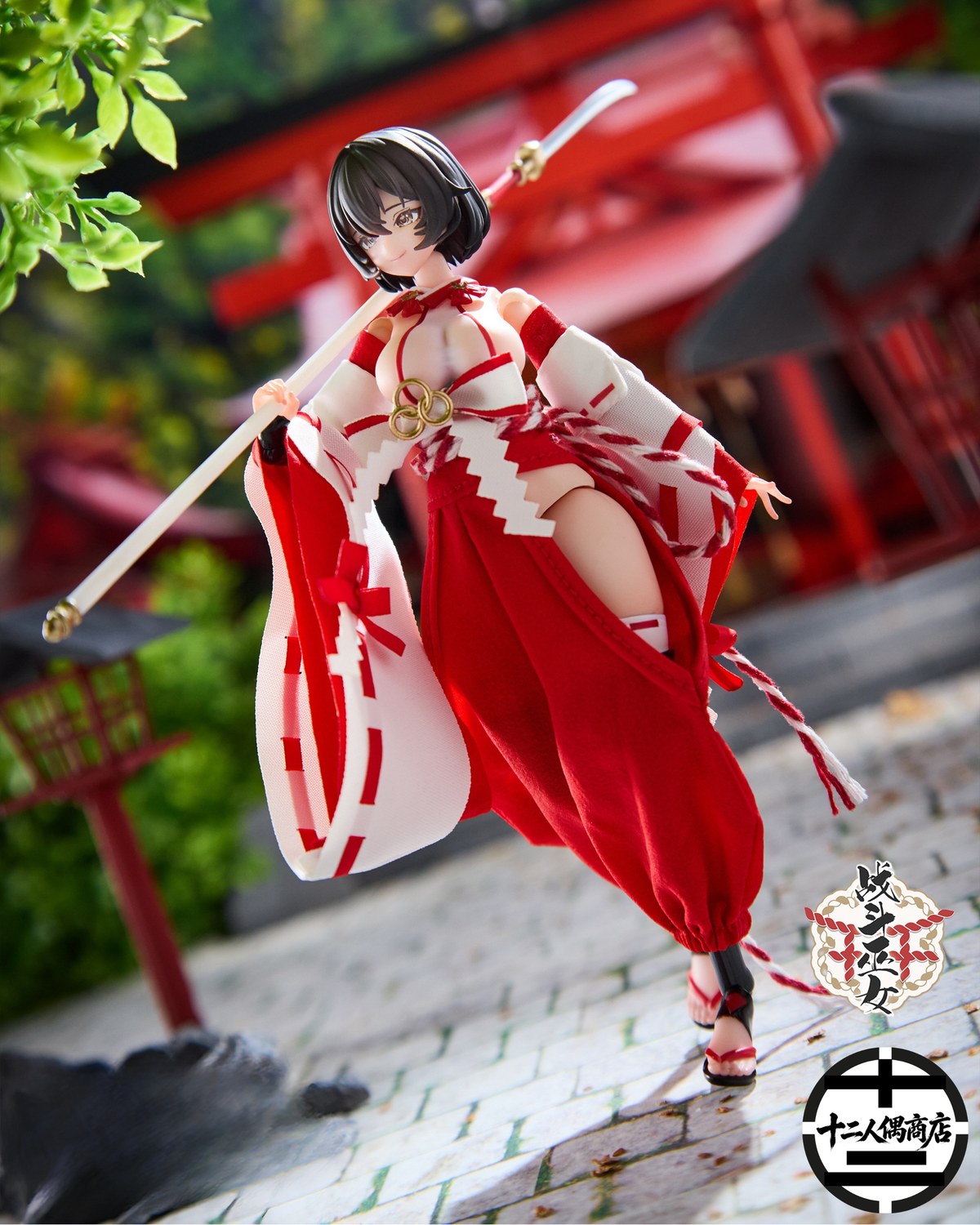 [預訂 – 2026年Q4] 溯行 Sushing《戰鬥巫女》上藤桔梗 1/12可動人偶 (附特典: 踩腳襪裸足)