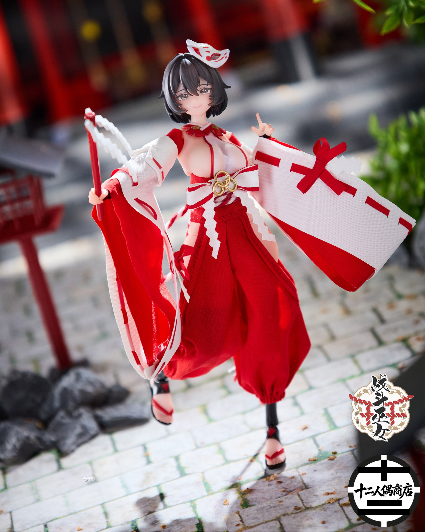 [預訂 – 2026年Q4] 溯行 Sushing《戰鬥巫女》上藤桔梗 1/12可動人偶 (附特典: 踩腳襪裸足)