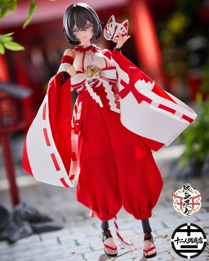 [預訂 – 2026年Q4] 溯行 Sushing《戰鬥巫女》上藤桔梗 1/12可動人偶 (附特典: 踩腳襪裸足)